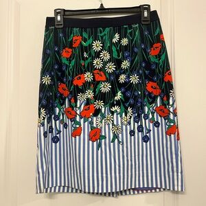 Anthropologie Postal garden floral pencil skirt